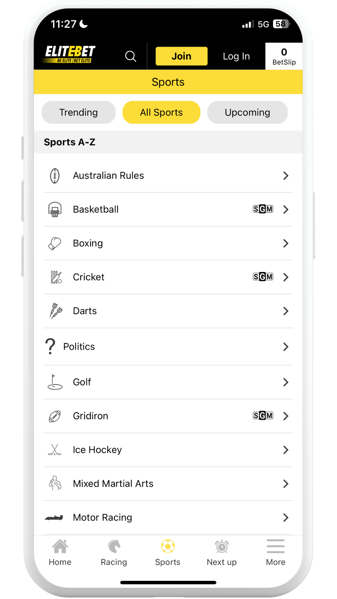 EliteBet Sports Betting Offering