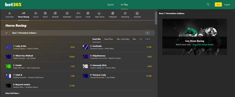 live horse racing betting - bet365