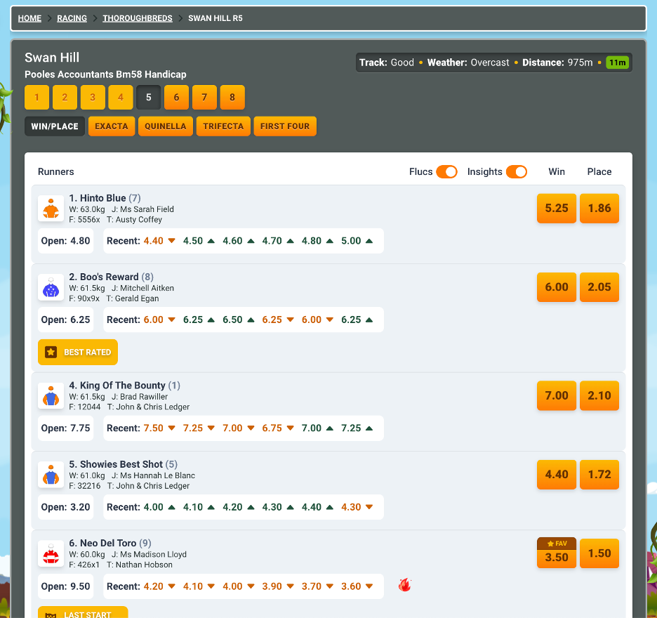 Volcano Bet Racing 